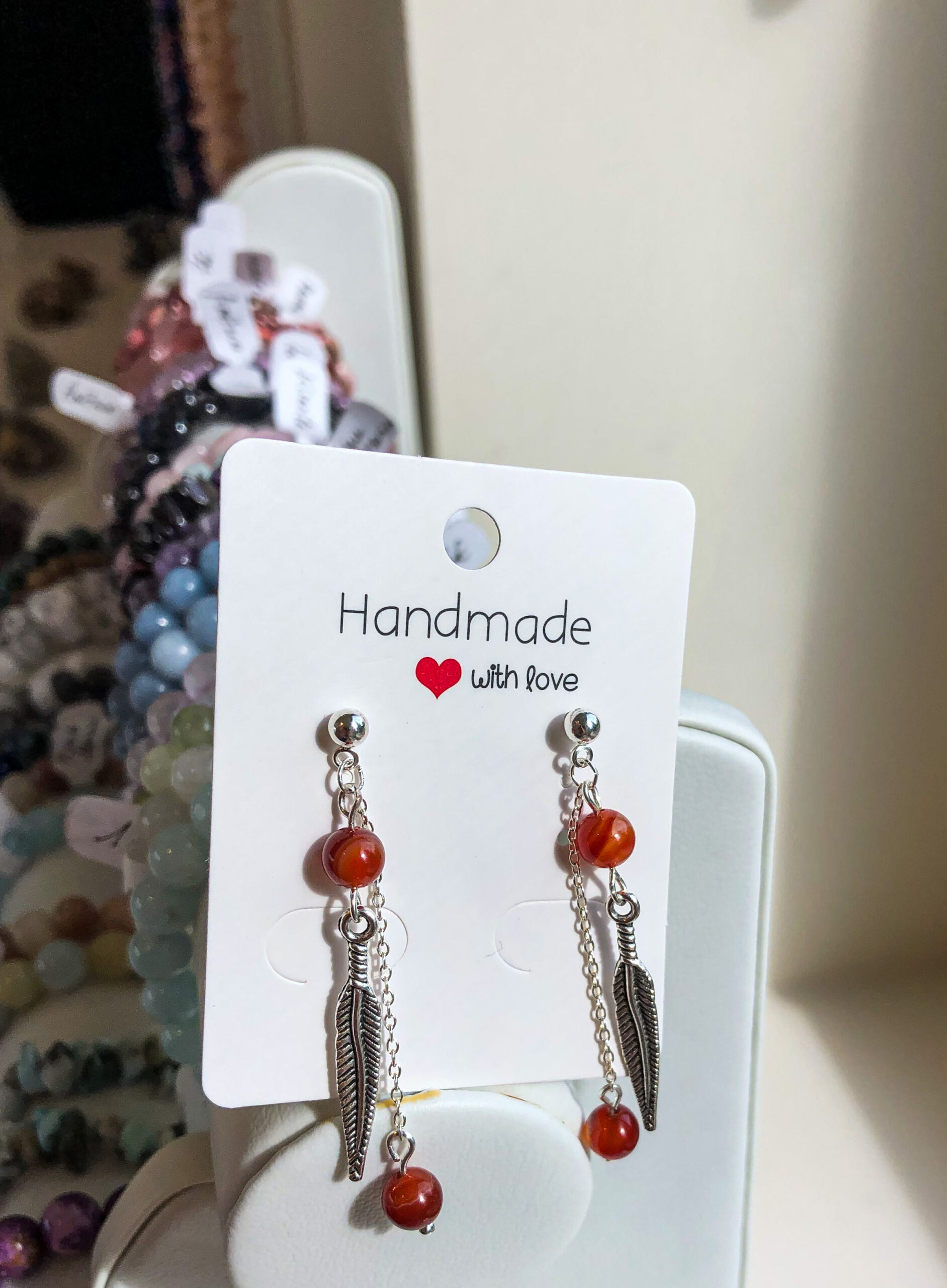 Boucles d'oreilles en cornaline