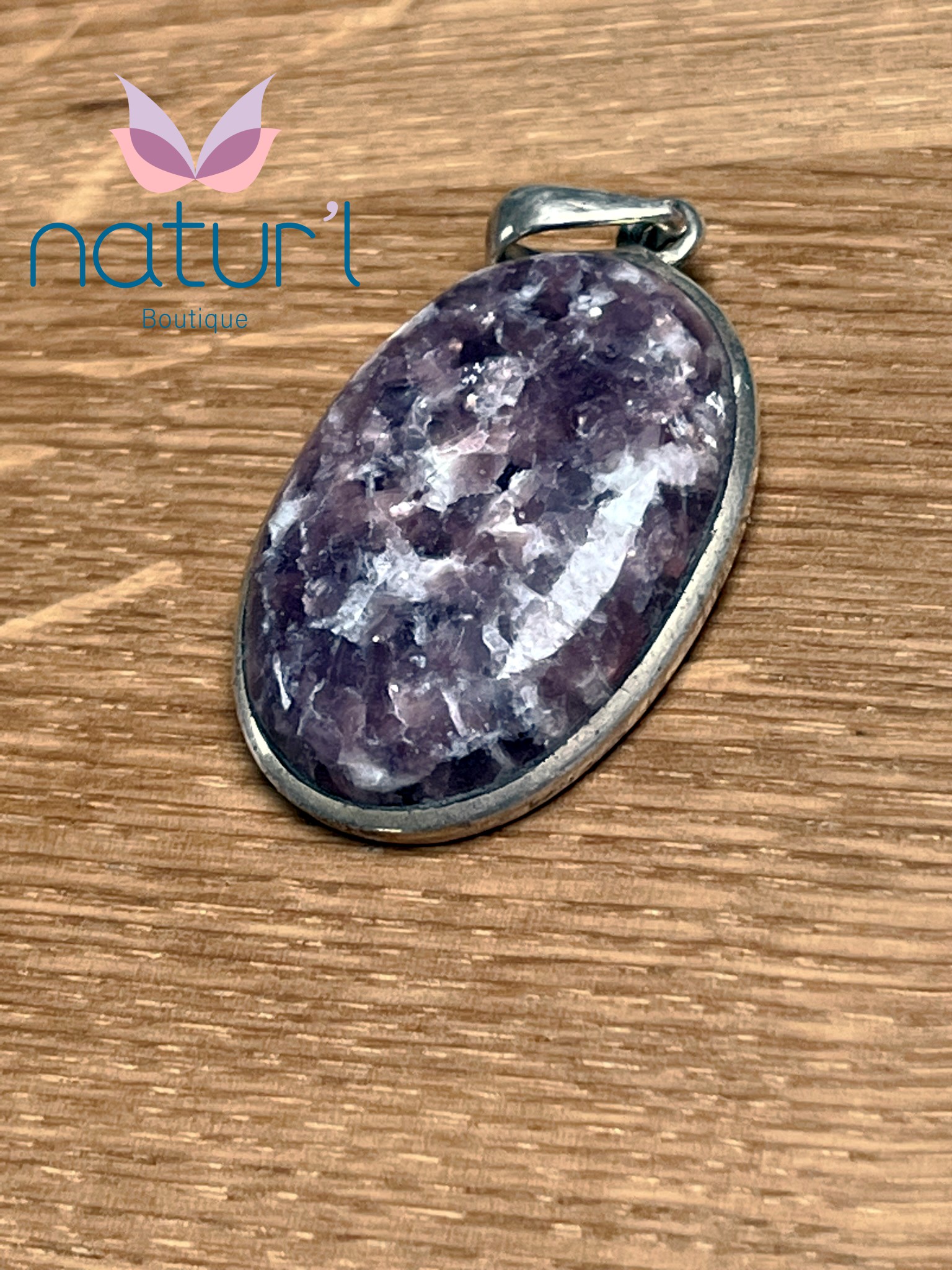 Pendentif en lépidolite